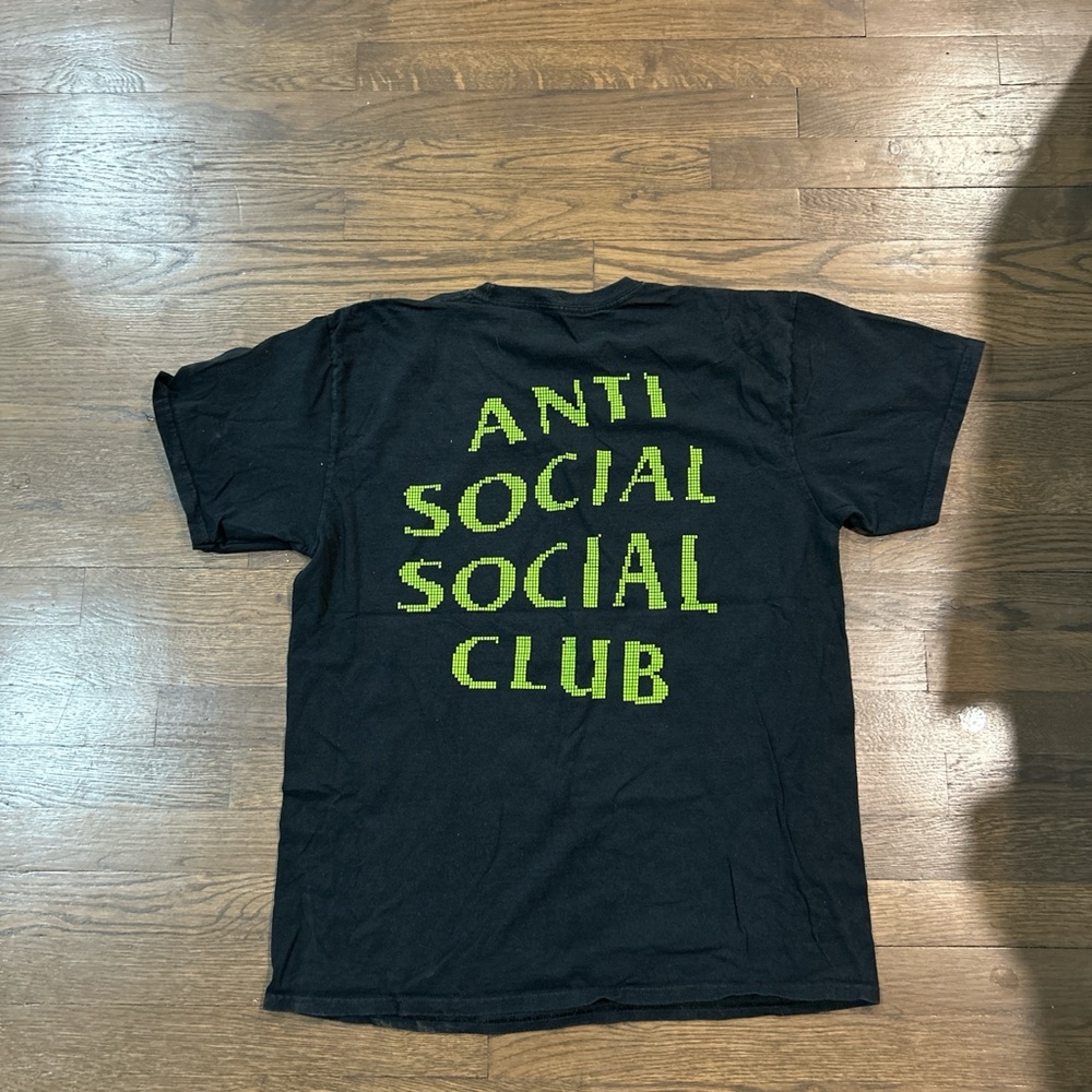 Anti Social Social Club Tee in Black with Neon Green Text